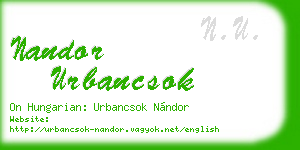 nandor urbancsok business card