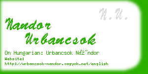 nandor urbancsok business card